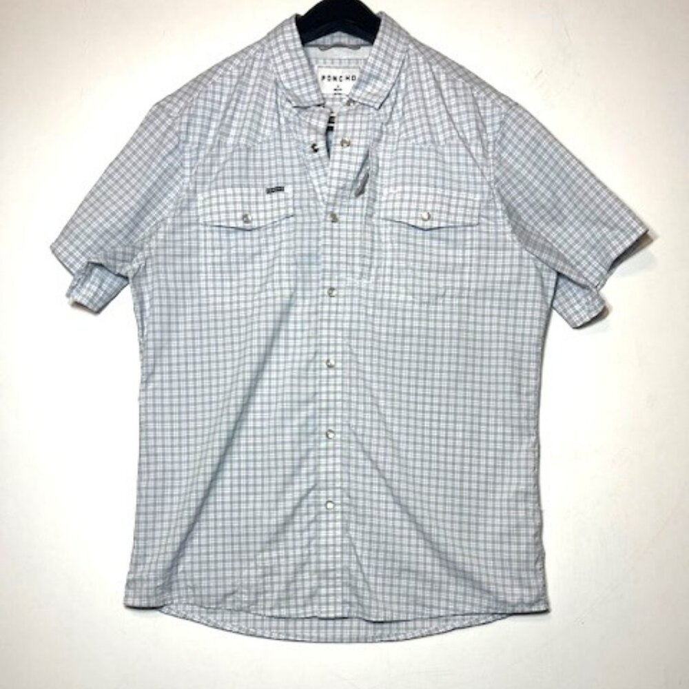 Finch Men's Blue Checkered Casual Button Down Shirt